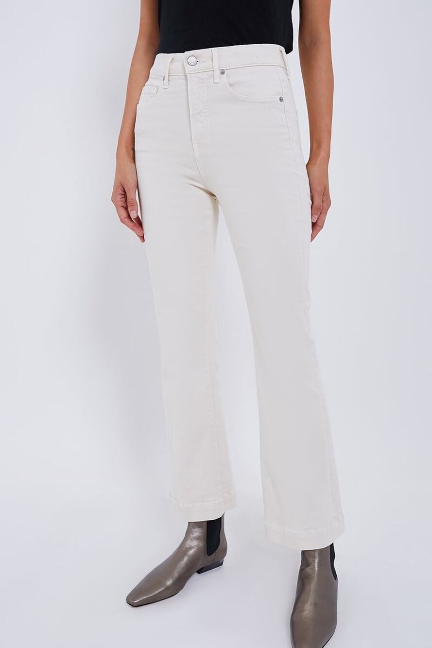 VERONICA BEARD Carson High Rise Ankle Flare - Ecru Size 28 NWT D0074